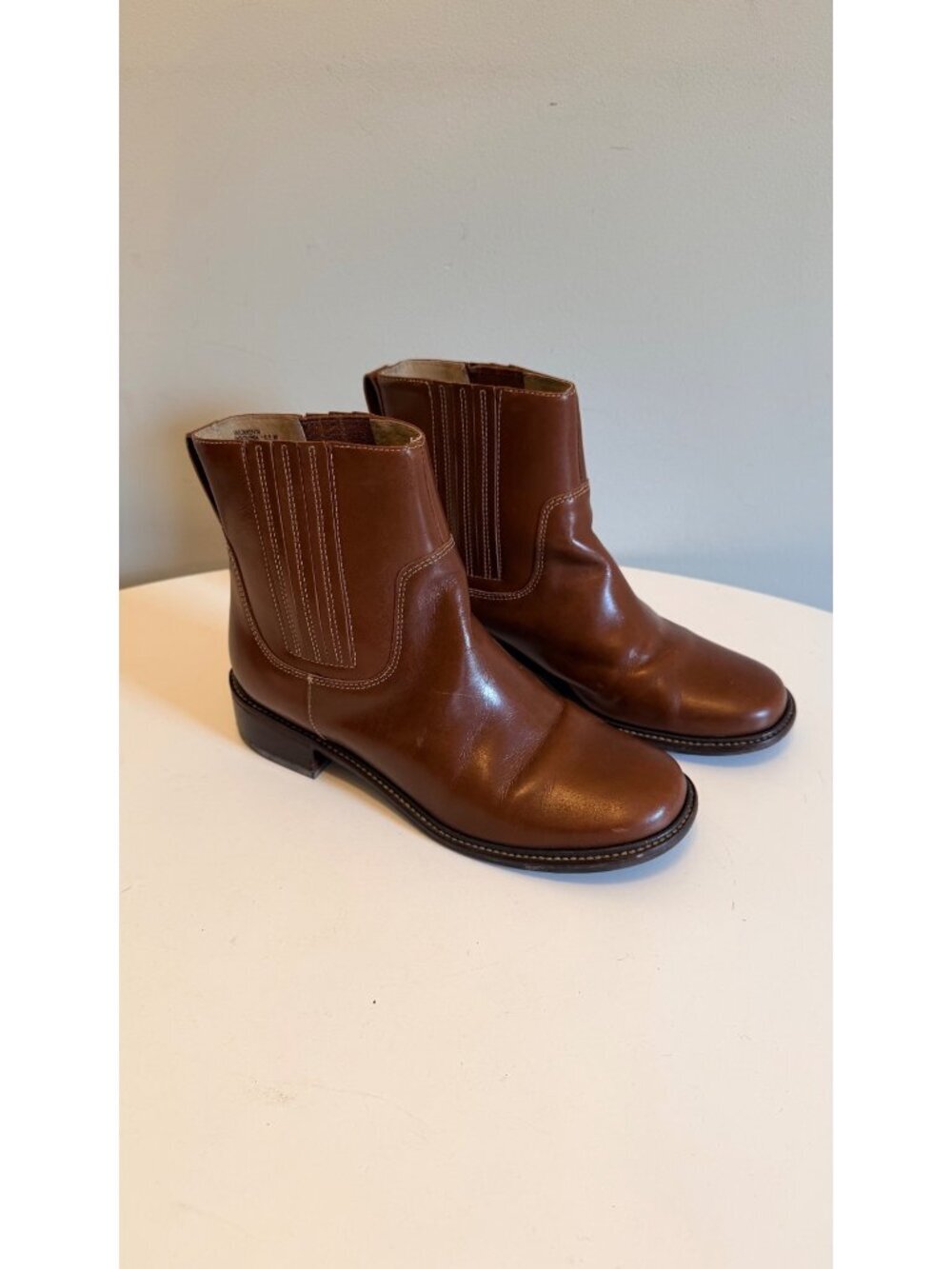 L.L. Bean Womens  6.5M Brown Leather Ankle Boots Made In Brazil